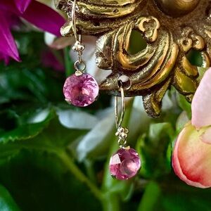 Vintage Gold and Pink Earrings